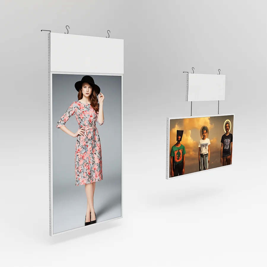 BS666 Dual Sided Ultra Thin Shop Retail window advertising Digital Signage displays - Becker Screen BS666 Dual Sided Ultra Thin Shop Retail window advertising Digital Signage displays