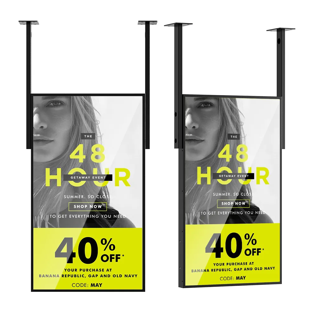 BS665 Dual Sided Digital Sign High Brightness Integrated Double Sided window advertising display screen