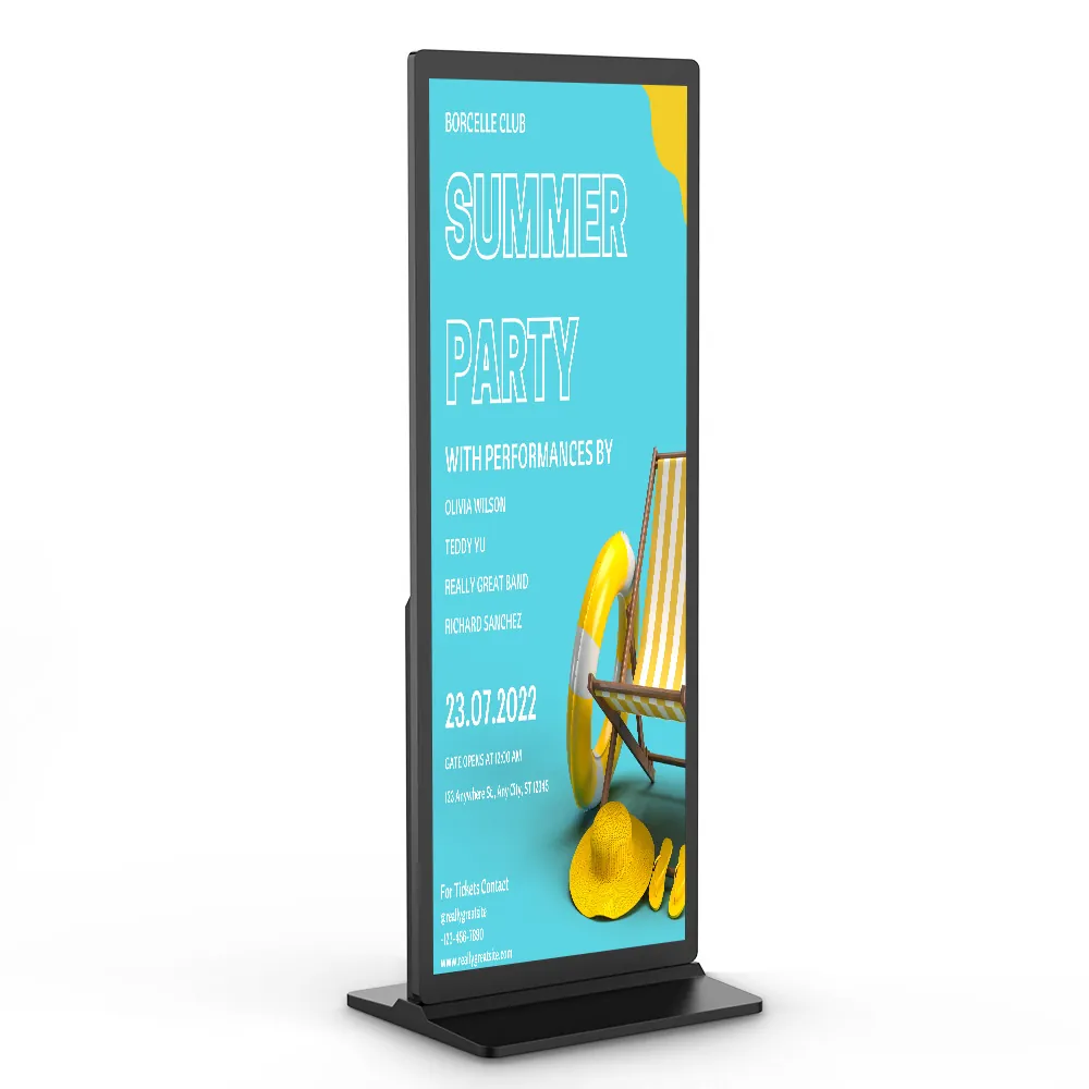 BS Indoor Floor Stand Full Screen Digital Signage Display Size:70″” Full Screen