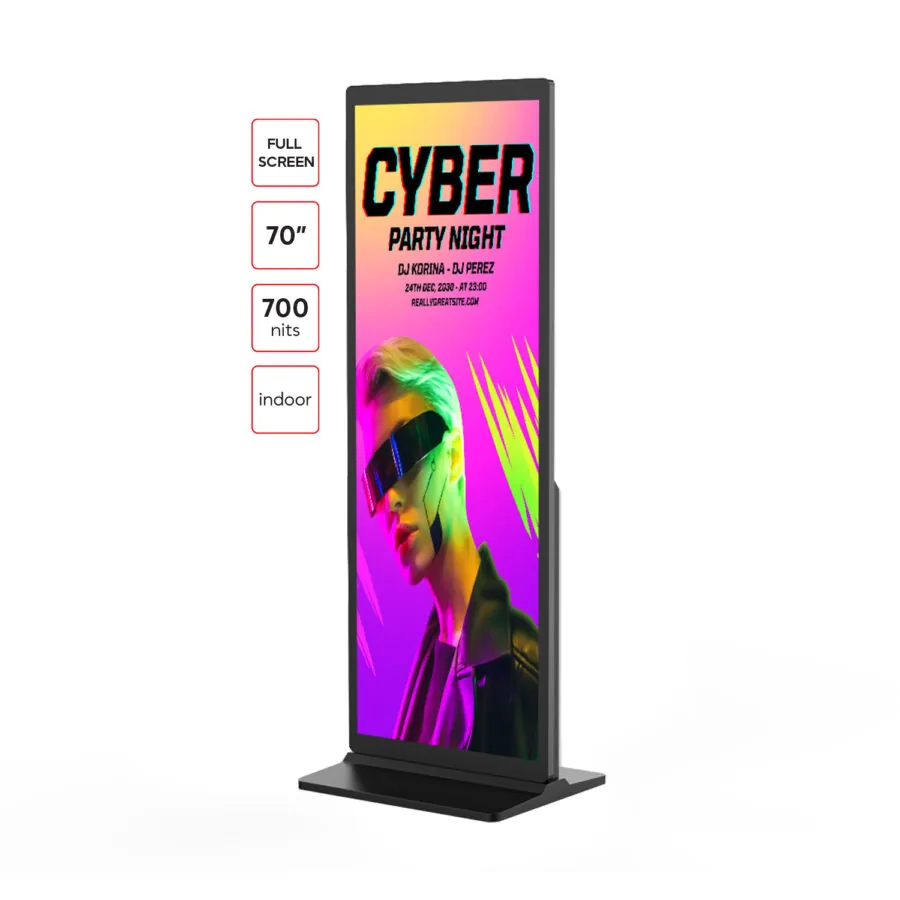 LCD reklamni zaslon za digitalno oglašavanje i informiranje u zatvorenom prostoru – MWE 70″ - Becker Screen LCD reklamni zaslon za digitalno oglašavanje i informiranje u zatvorenom prostoru – MWE 70″