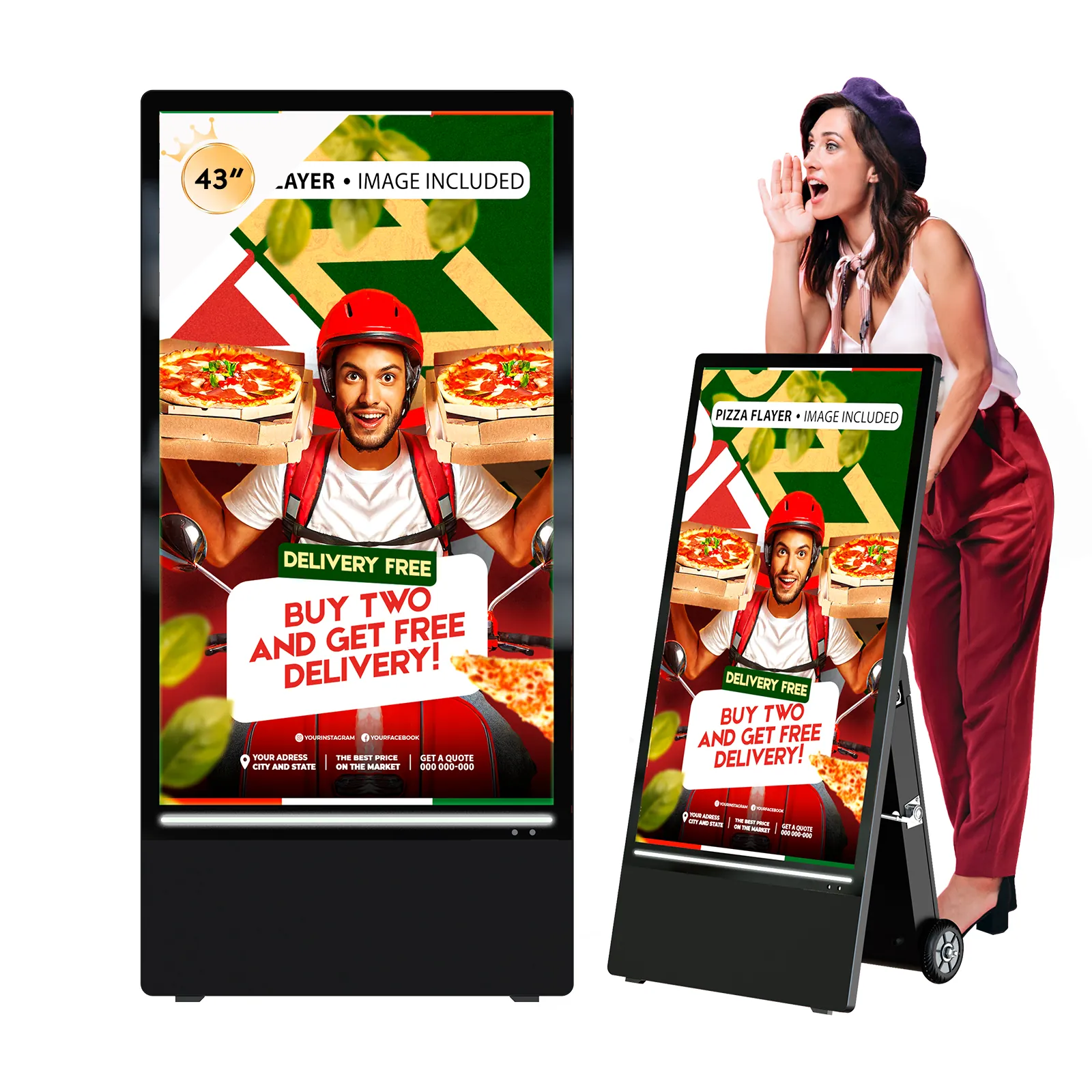 BS701 Semi-outdoor digital signage advertising Screen or Menu screen