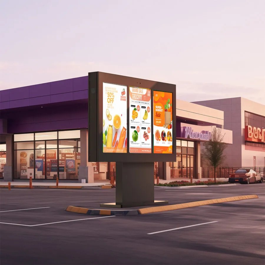 BS989 Outdoor Smart Menu Boards Waterproof Digital Signage 1*3 Outdoor Drive Thru Digital Menu Boards