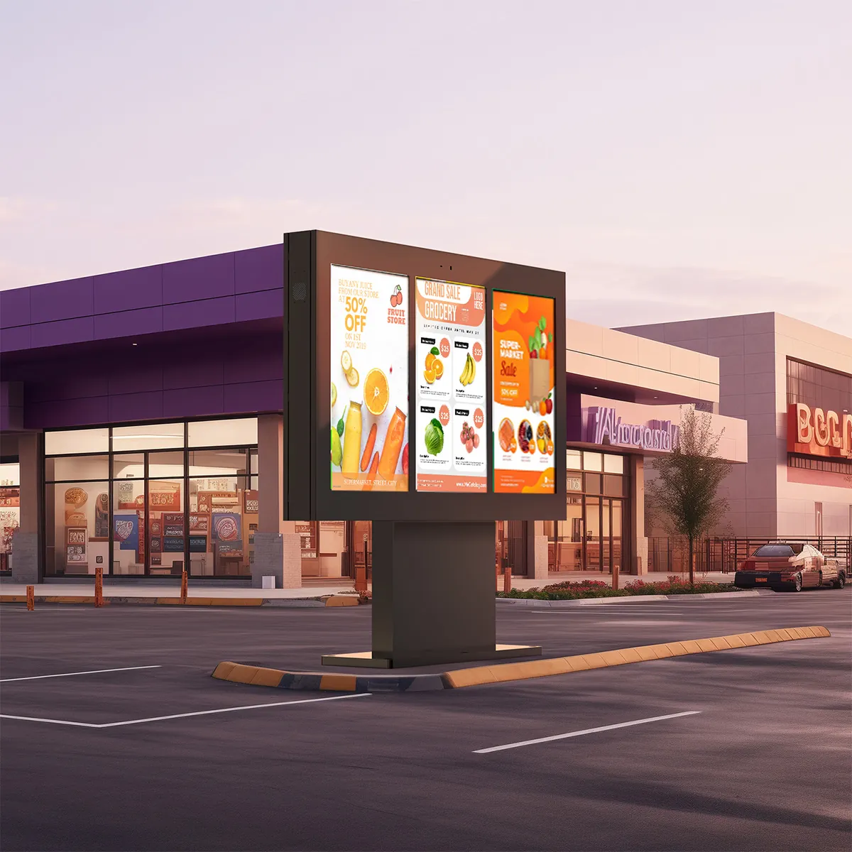 BS989 Outdoor Smart Menu Boards Waterproof Digital Signage 1*3 Outdoor Drive Thru Digital Menu Boards